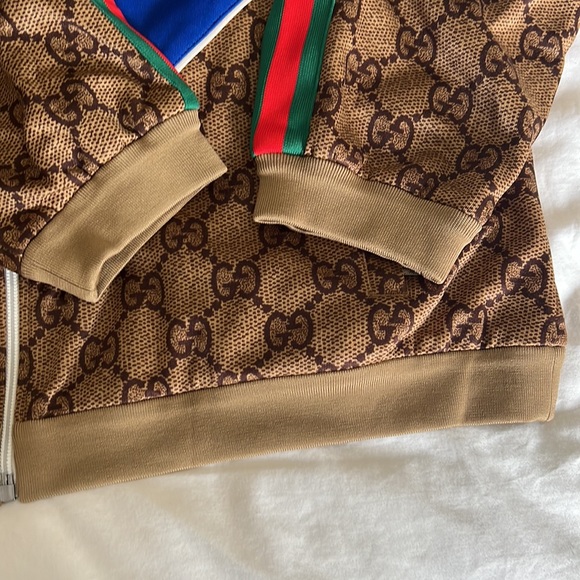 💯% Auth Gucci Men’s Tracksuit Jacket GG “Technical Jersey Jacket” Sz M - Picture 7 of 13